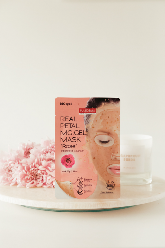 70% off - Rose real petal mg:gel mask – Mascarilla mg:gel revitalizante e iluminadora