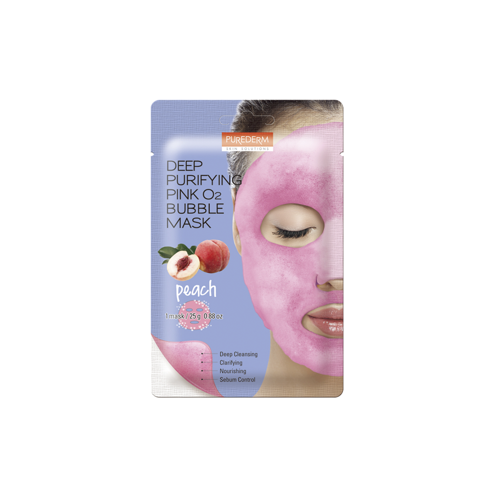 Deep purifying pink peach O2 bubble mask – Mascarilla limpieza profunda durazno