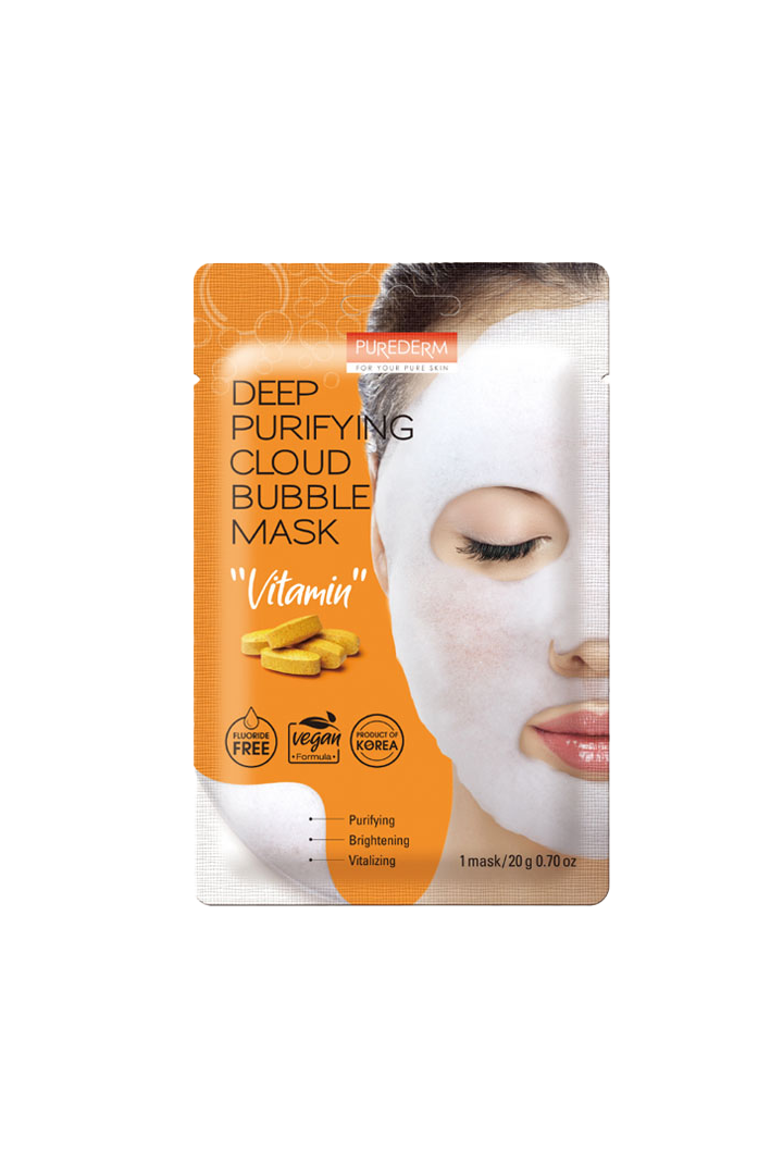Purifying Cloud Bubble Mask “Vitamin” Mask – Máscara de burbujas de purificación profunda con vitaminas