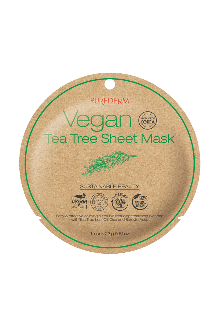 Vegan Tea Tree Sheet Mask – Máscara Vegana de Tea Tree