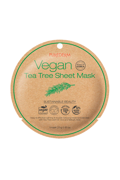 Vegan Tea Tree Sheet Mask – Máscara Vegana de Tea Tree